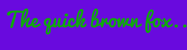 Image with Font Color 0FA90B and Background Color 690ADE
